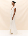 MACAROON MAXI DRESS IN SILK CHIFFON IVORY