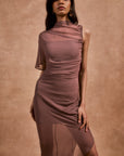 LUCHO MAXI DRESS IN ASH SILK CHIFFON