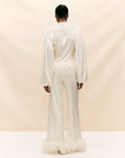 LIBERTY TROUSER SILK IN IVORY SATIN (MADE TO ORDER)