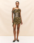 BRULEE MINI DRESS IN SON OF VENUS SILK SATIN