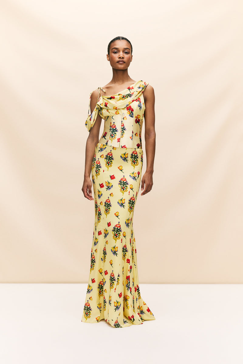 de la vali brulee off the shoulder mini dress BRULEE MAXI DRESS IN SILK SATIN IN VERSAILLES GARDEN – DE LA VALI OFFICIAL