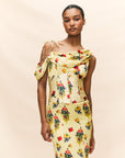 BRULEE MAXI DRESS IN SILK SATIN IN VERSAILLES GARDEN