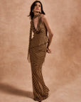 DIOSA SKIRT IN VIVID STRIPE SILK CHIFFON