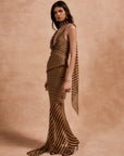 DIOSA SKIRT IN VIVID STRIPE SILK CHIFFON