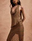 DIOSA TOP IN VIVID STRIPE SILK CHIFFON