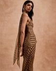 DIOSA TOP IN VIVID STRIPE SILK CHIFFON