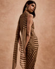 DIOSA SKIRT IN VIVID STRIPE SILK CHIFFON