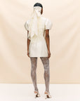 SATIN BOW VEIL IN IVORY LACE (MADE TO ORDER)