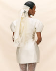SATIN BOW VEIL IN IVORY LACE (MADE TO ORDER)