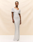 MANHATTAN MAXI DRESS IN WHITE DIAMANTE JERSEY
