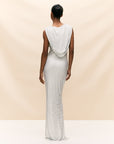 MANHATTAN MAXI DRESS IN WHITE DIAMANTE JERSEY