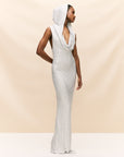 MANHATTAN MAXI DRESS IN WHITE DIAMANTE JERSEY