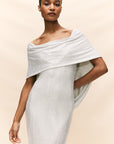 MANHATTAN MAXI DRESS IN WHITE DIAMANTE JERSEY