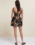 LOLA MINI DRESS IN BLACK & RED FLOR DE AMOR