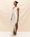 MATISSE MIDI DRESS IN IVORY SILK SATIN