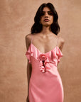 ESPERANZA LONG DRESS IN BALLET SILK SATIN