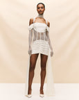 MADELEINE MINI DRESS IN IVORY SILK SATIN