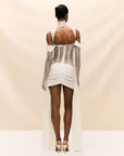 MADELEINE MINI DRESS IN IVORY SILK SATIN