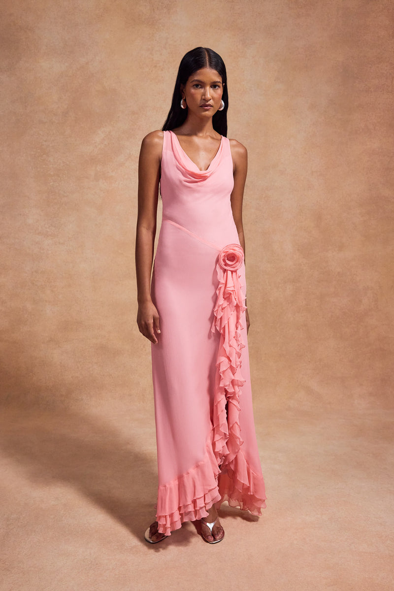 VIAJE MAXI DRESS IN BALLET SILK CHIFFON – DE LA VALI OFFICIAL