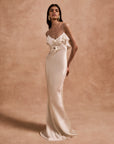 ESPERANZA LONG DRESS IN IVORY SILK SATIN