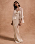 PRECIOSO CAPE IN IVORY SILK CHIFFON