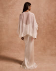 PRECIOSO CAPE IN IVORY SILK CHIFFON