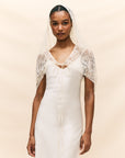 IVORY LACE HOODED VEIL (MADE TO ORDER)