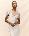IVORY LACE HOODED VEIL (MADE TO ORDER)