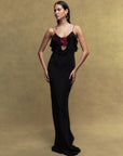 ESPERANZA CREPE DE CHINE MAXI DRESS IN BLACK