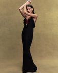 ESPERANZA CREPE DE CHINE MAXI DRESS IN BLACK