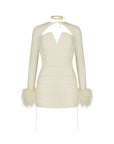 MAME MINI DRESS IN IVORY SILK CHIFFON
