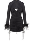 MAME MINI DRESS IN BLACK CHIFFON