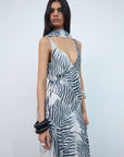 MISTICA MIDI DRESS IN ZEBRA PRINT GEORGETTE - De La Vali