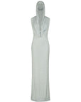 MANHATTAN MAXI DRESS IN WHITE DIAMANTE JERSEY
