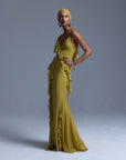 MAYARA MAXI DRESS IN YELLOW GEORGETTE - De La Vali