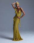 MAYARA MAXI DRESS IN YELLOW GEORGETTE - De La Vali
