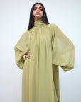 NYX MAXI DRESS IN GREEN CHIFFON - De La Vali