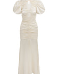 OLYMPIA MAXI DRESS IN IVORY SILK SATIN (MADE TO ORDER)