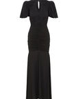 OLYMPIA MAXI DRESS IN BLACK VISCOSE CDC - De La Vali