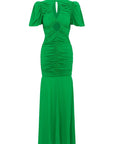 OLYMPIA MAXI DRESS IN PALM GREEN VISCOSE CDC - De La Vali