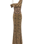 BRULEE MAXI DRESS IN SILK SATIN SON OF VENUS PRINT