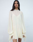TERRAN MINI DRESS IN IVORY VISCOSE GEORGETTE - De La Vali
