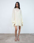 TERRAN MINI DRESS IN IVORY VISCOSE GEORGETTE - De La Vali