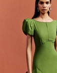 ANETTA MAXI DRESS IN FOREST GREEN CHIFFON