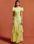 ANETTA MIDI DRESS IN PRIMAVERA - YELLOW CHIFFON