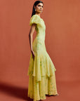 ANETTA MIDI DRESS IN PRIMAVERA - YELLOW CHIFFON