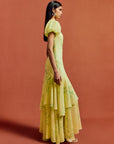 ANETTA MIDI DRESS IN PRIMAVERA - YELLOW CHIFFON