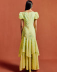 ANETTA MIDI DRESS IN PRIMAVERA - YELLOW CHIFFON
