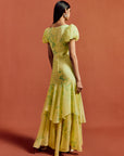 ANETTA MIDI DRESS IN PRIMAVERA - YELLOW CHIFFON
