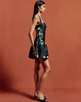 AURA MINI DRESS IN PRIMAVERA - BLACK TWILL